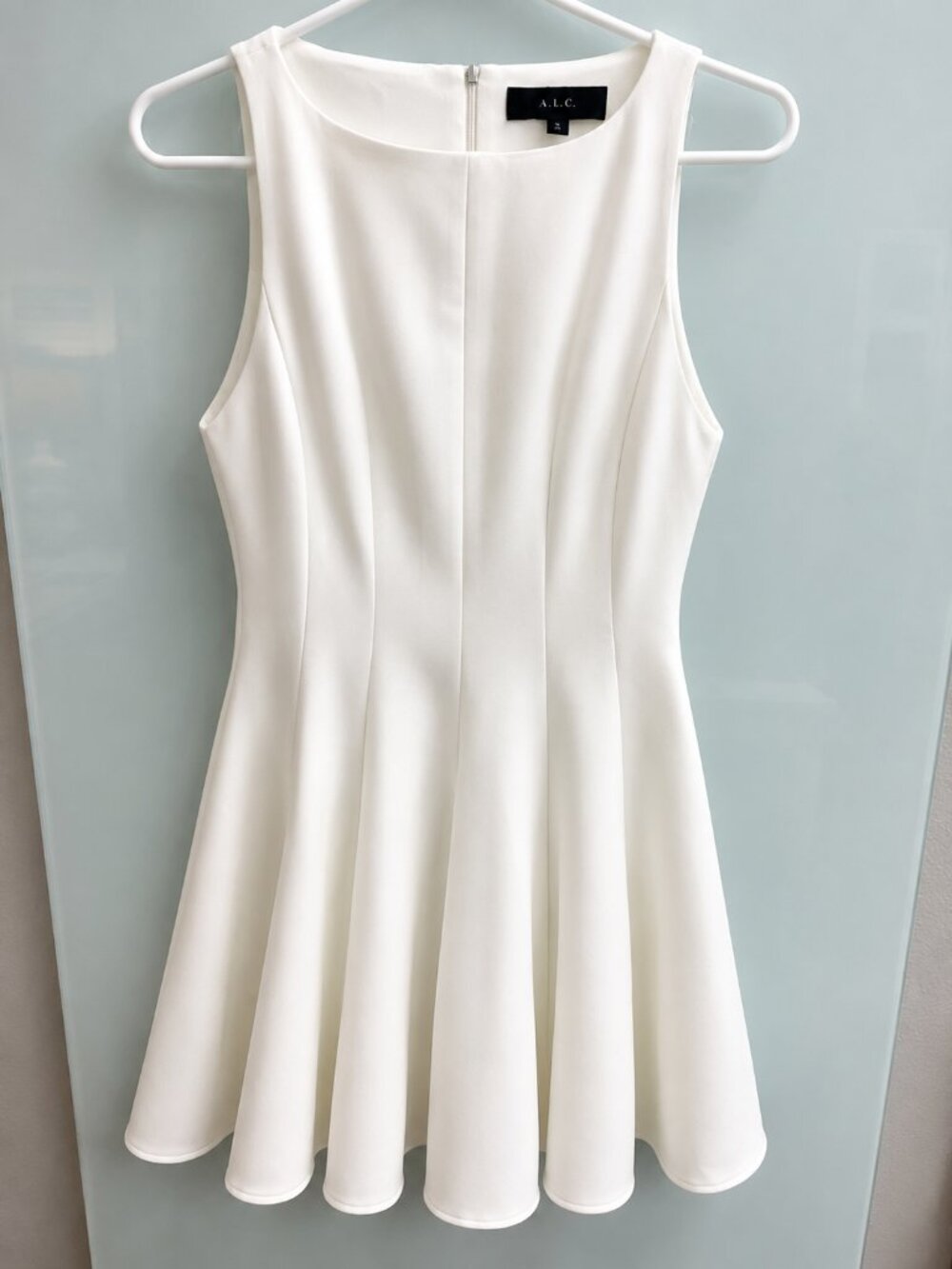 Fit and Flare White Dress (L)